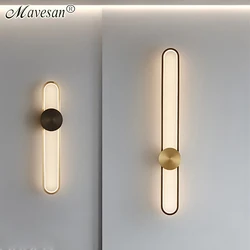 Surface Mounted Led Wall Lamp Long Strip Wall LightsTV Background Bedside Lighting Fixtures Aisle Porch Hall Decor Luminaria
