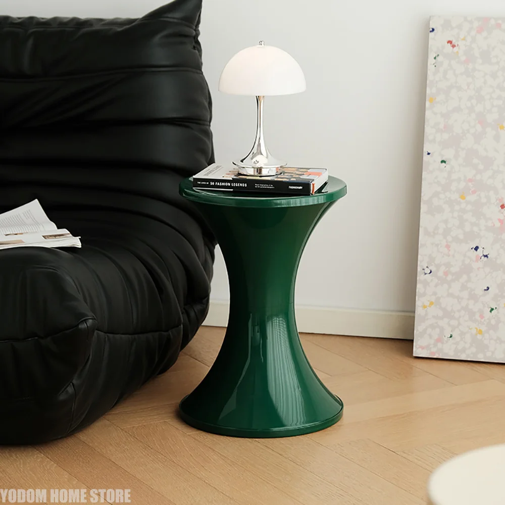 Nordic Low Profile Shoes Stool Hourglass Design for Household Office Living Room Space Saving Side Corner Clothing Store Display