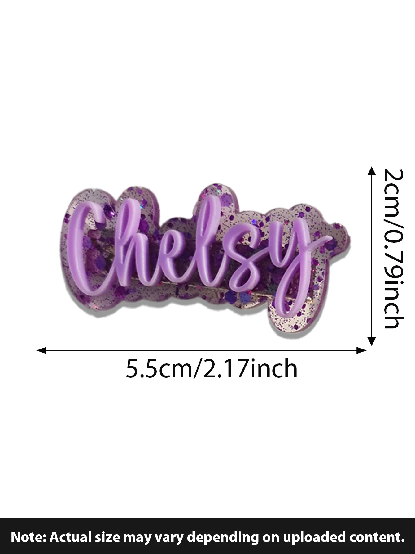 قطعة واحدة من مشبك الشعر المخصص - اسم شخصي منقوش بالليزر PMMA هدايا فريدة لطيفة للمراهقين