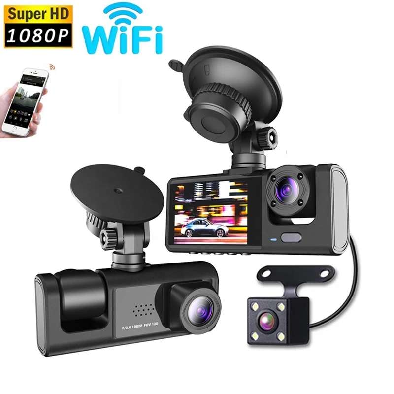 Full HD 360 Degree Car DVR 2 Inch IPS Screen 1080p Dash Cam WIFI Night Vision Car Black Box G-sensor Loop Recording Dash Cam