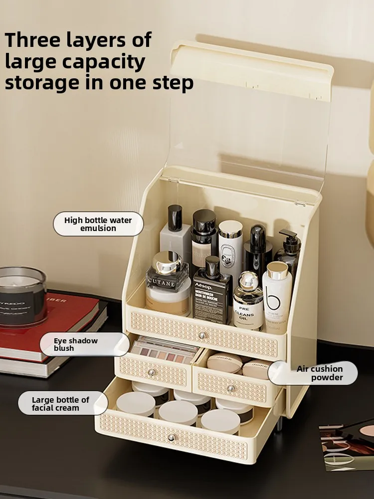 

2025 New Large Capaci Cosmetic Storage Box Der pe Dustproof Inteated Jewelry Storage Box eup Organizer