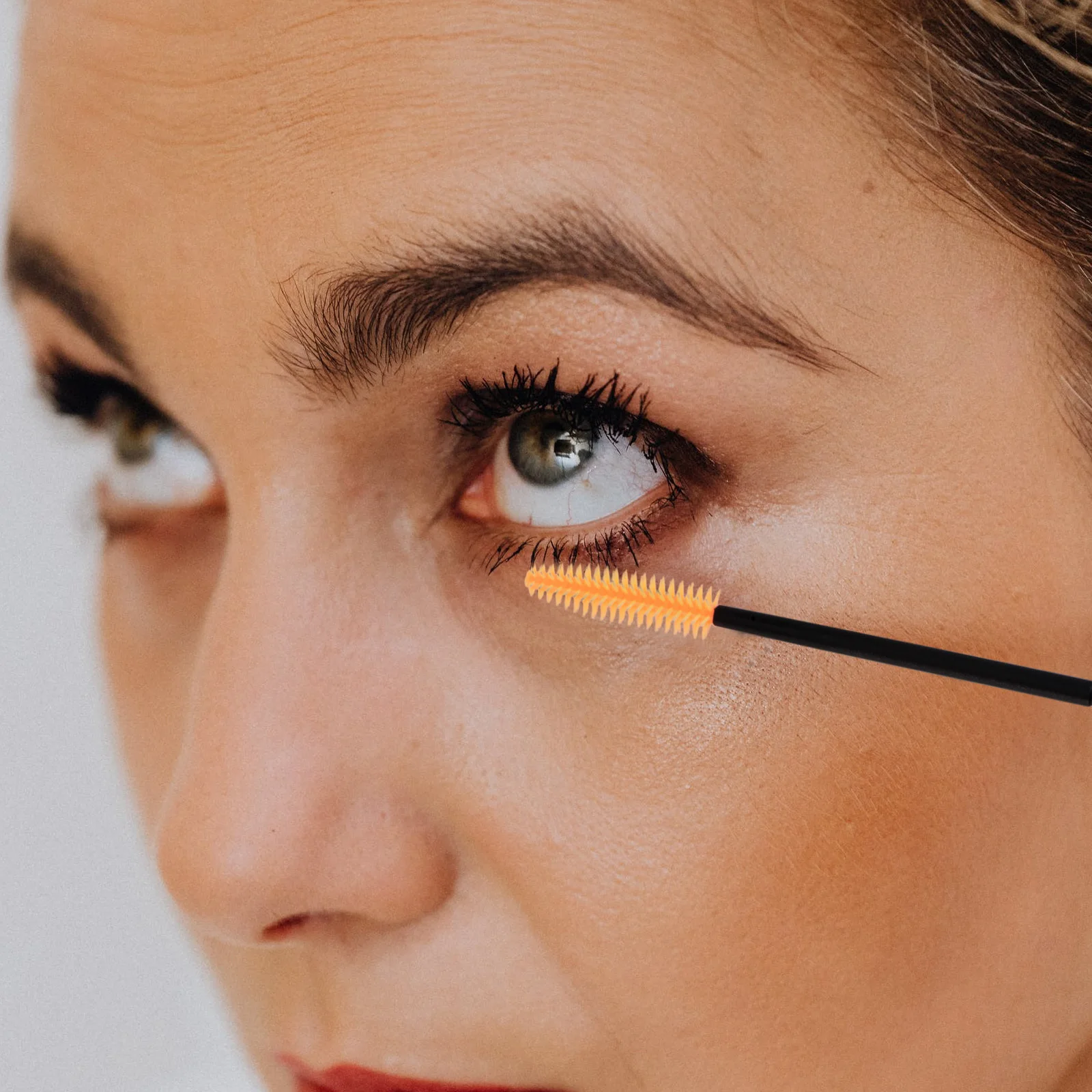 50 個使い捨てまつげブラシプレミアム素材マスカラワンドポータブルまつげ使い捨てツール個人的な専門的な使用のため