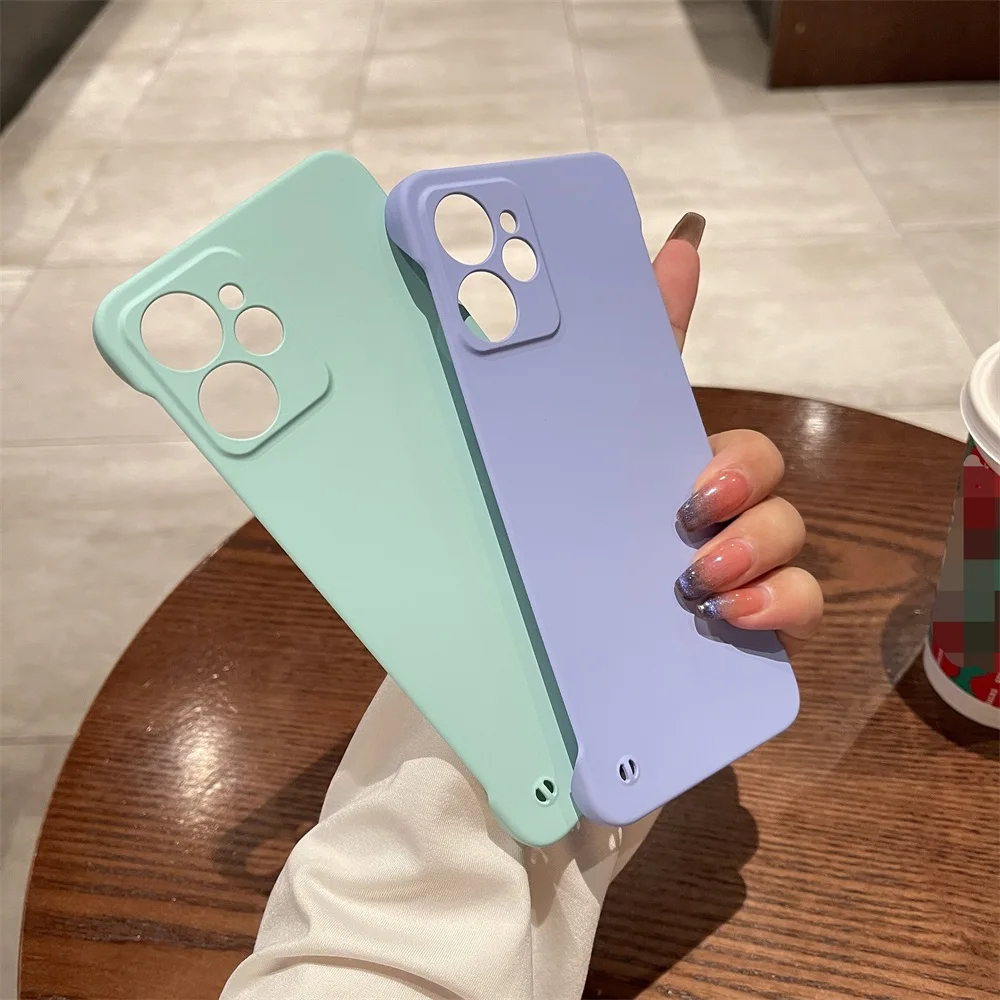Candy Color Frameless Matte Case For Realme 10 Realme10 Pro 10Pro Plus 5G Slim Hard Shockproof Bumper Cover