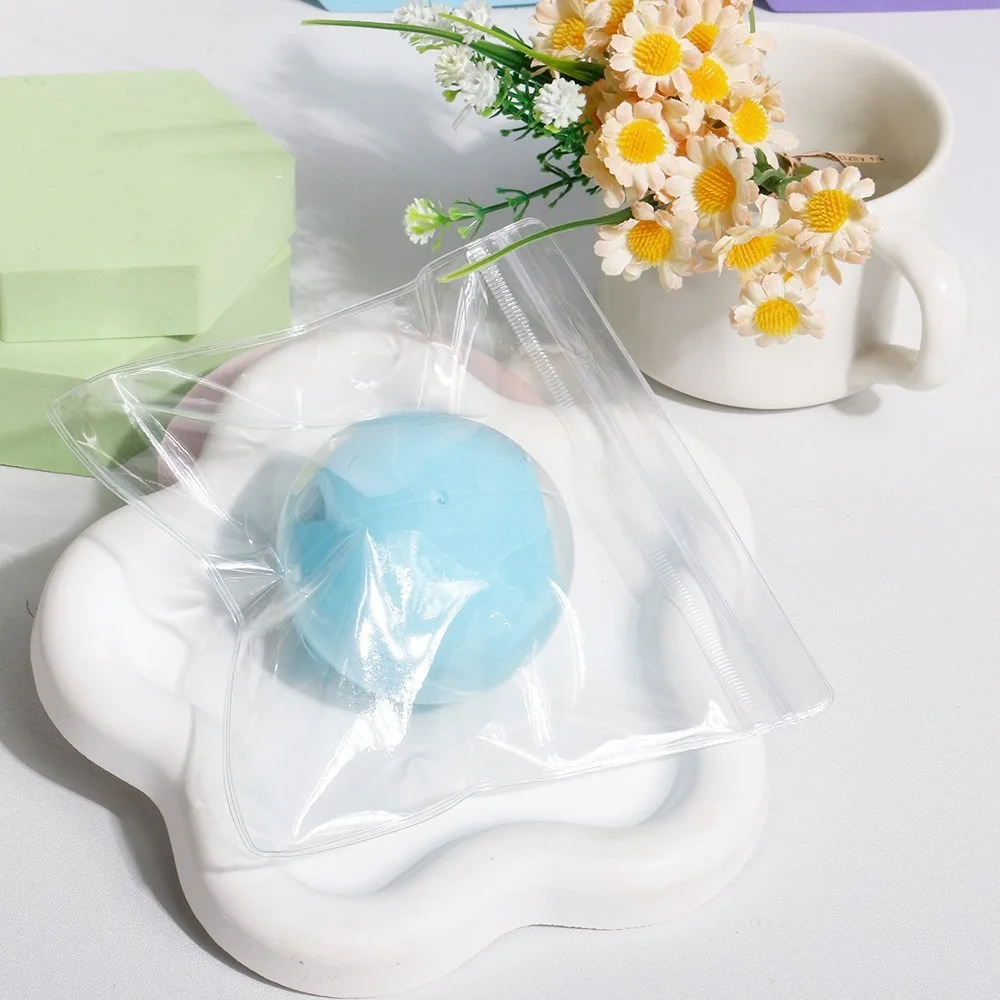 Blue Coconut Oil Squishy Ball Soft Slow Rising Ball Quick-rebound Squeeze Clear Jelly Transparent Crispy Handmade Ball