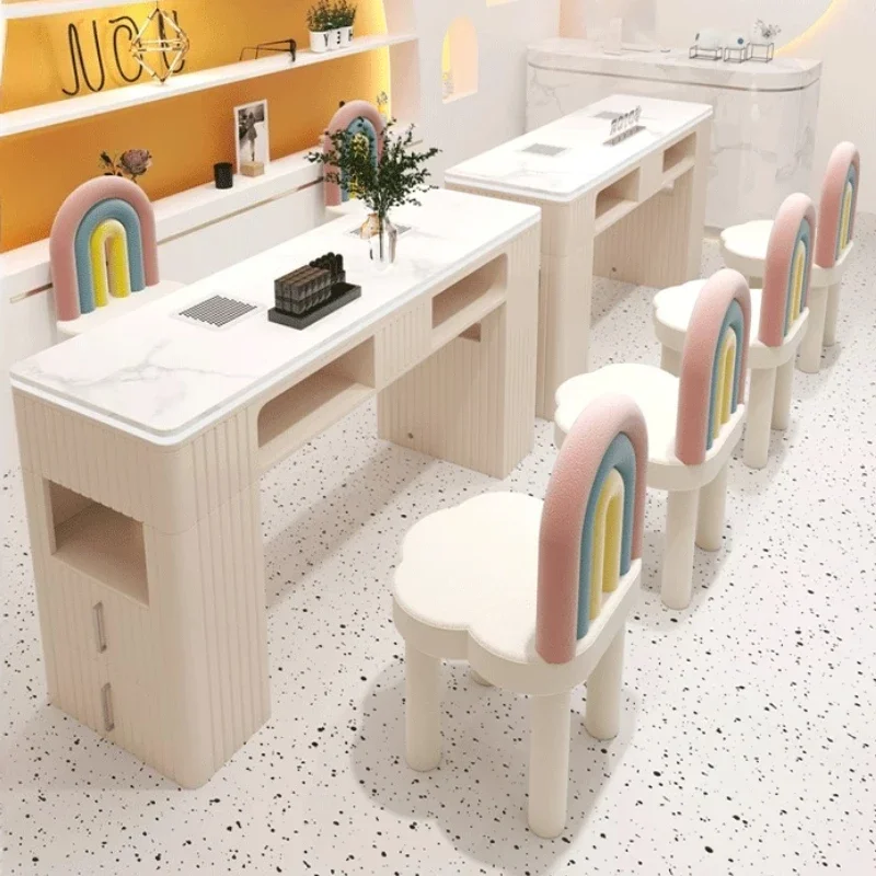 Aesthetic White Nail Table Charms European Equipment Nail Tables Art Designer Ergonomic Scrivania Per Unghie Unique Furniture