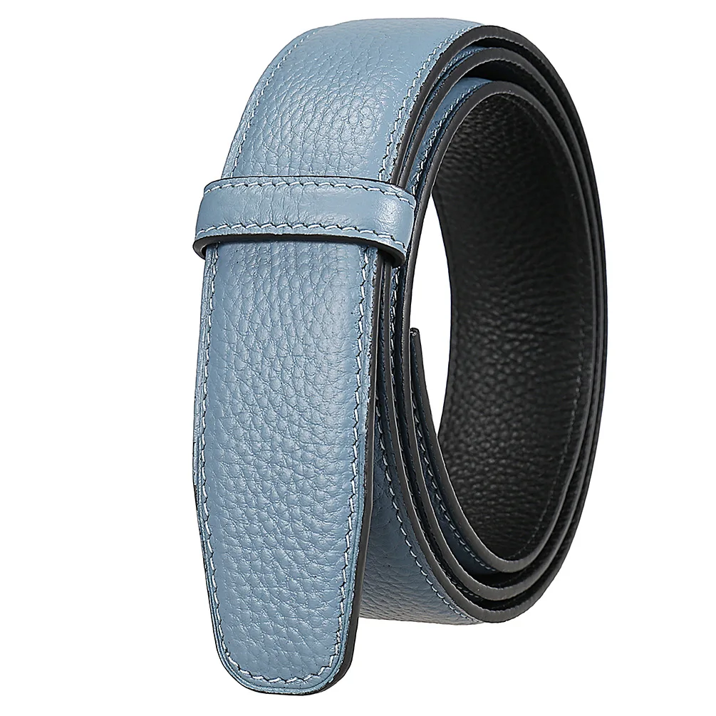 3.5cm Luxury Belt Ultra-Thin Ratchet Belt Headless Men First Layer Cowhide Automatic Buckle Replacement Buckleless Belts