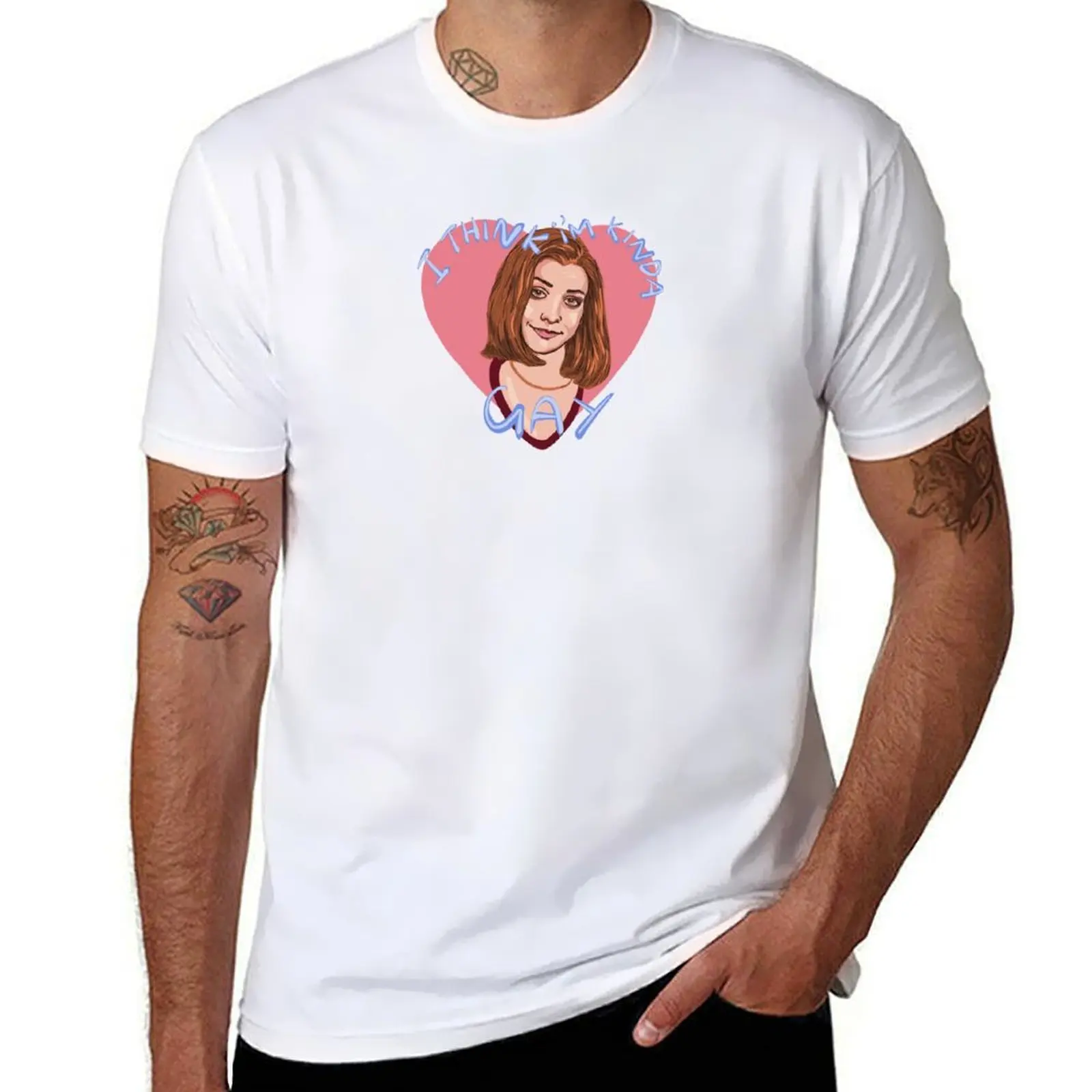 I think I’m Kinda gay Willow buffy, vampire, slayer, Alyson, Hannigan, T-Shirt affliction shirts clothes anime shirts men