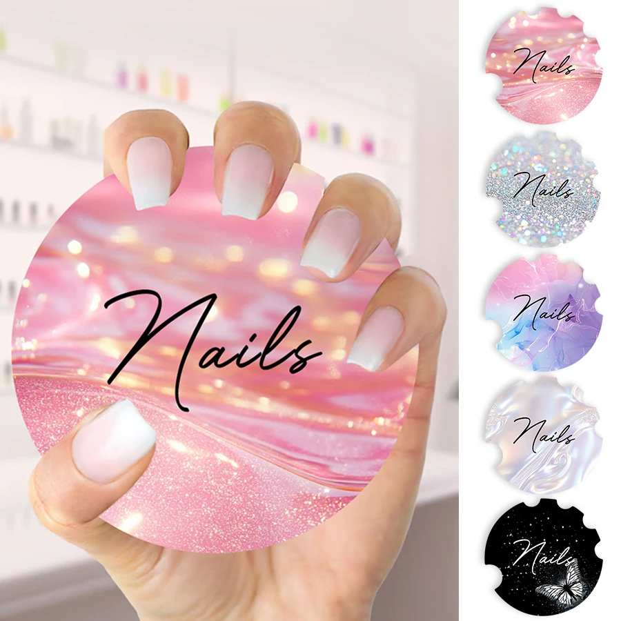 10Pcs Nail Art Display Cards Handmade Nails Photography Prop Nailfie Disc Nail Salon Accessory Nail Tech Prop Nail Selfie Disc