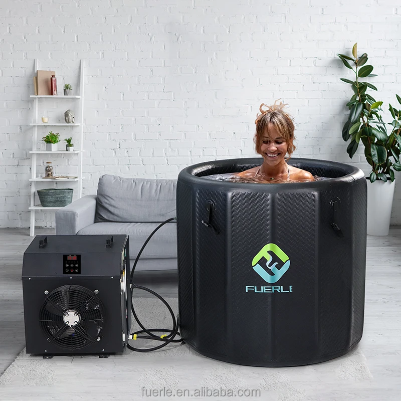 1HP Cold Plunge Drop‑Stitch Inflatable Ice Bath Tub with Chiller and Filter