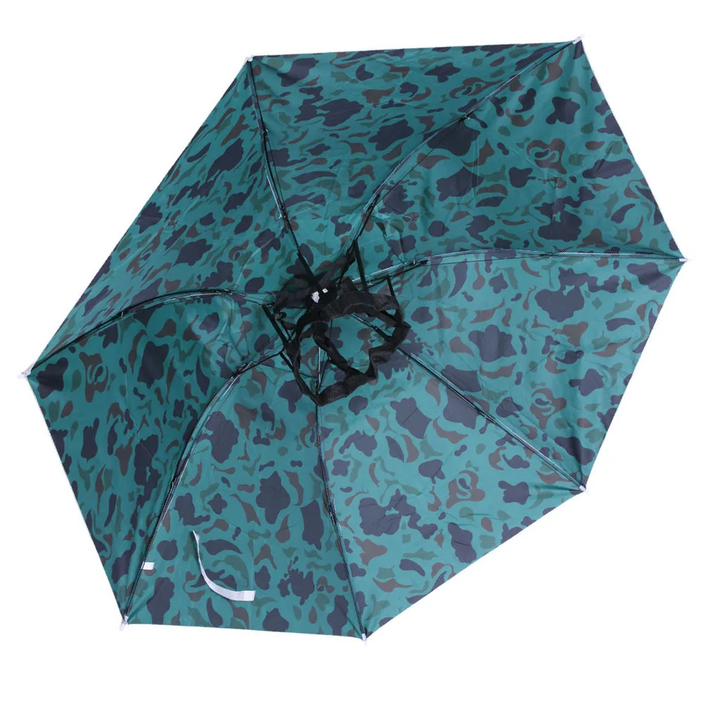 55/69/77/95cm Outdoor Fishing Caps Rain Umbrella Hat Foldable Fishing Sunshade Headwear Cap Waterproof Camping Beach Fishing Hat