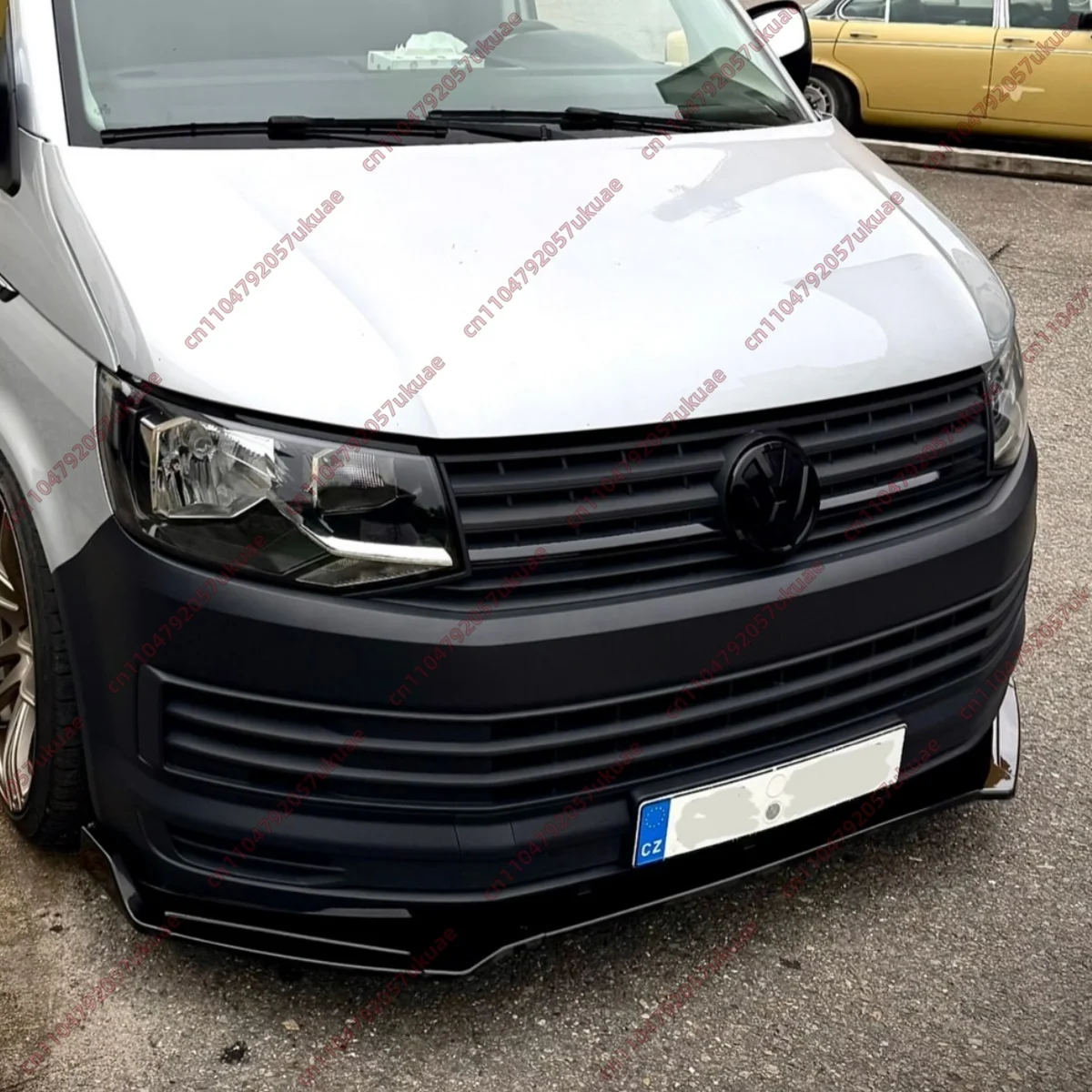 

Глянцевый черный сплиттер переднего бампера для Volkswagen Transporter Van T6 TDI TSI 2015-2023, нижний спойлер-диффузор, тюнинг-комплект