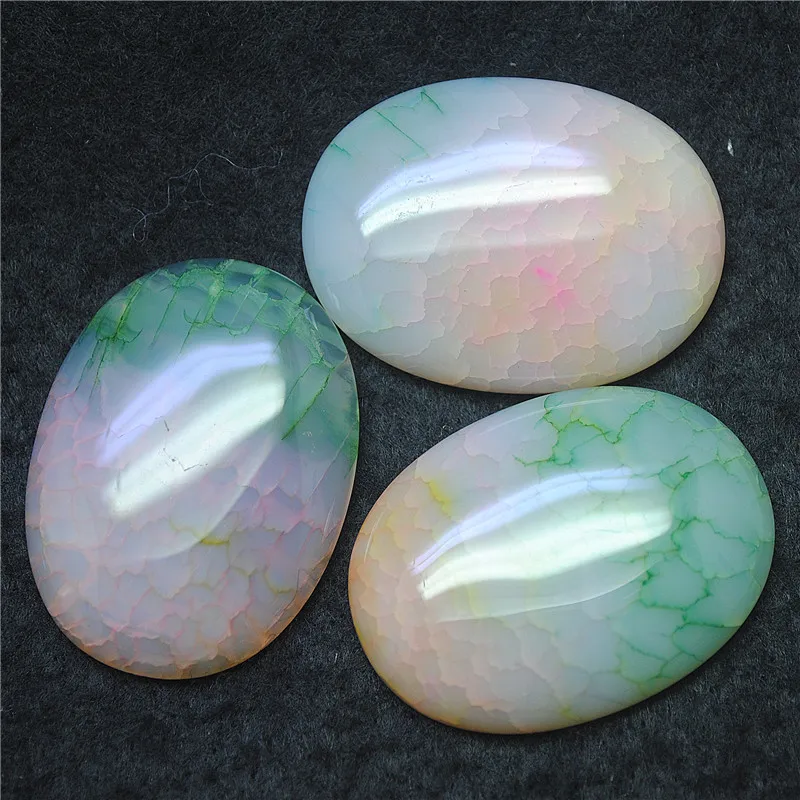 3PCS Nature Semi Precious Stone Pendants Oval Shape Natural Agate Beads No Hole Size 30X40MM 4 Differents Colors Wholesale Free