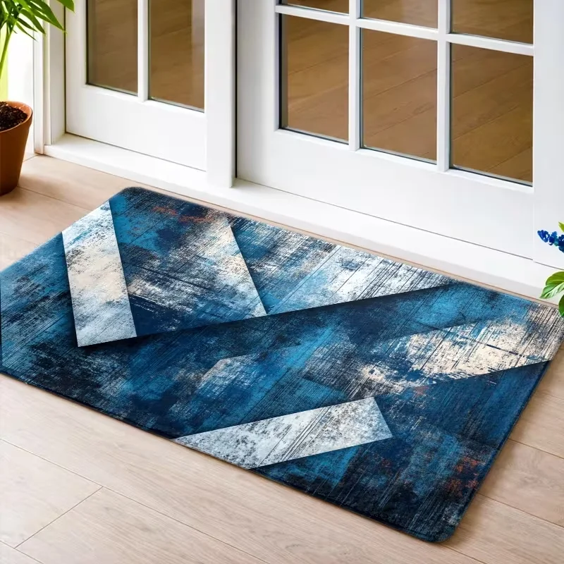 Abstract Gradient Geometric Door Mat Non Slip Soft Entrance Rug for Front Door Bedroom Kitchen Decor Indoor Home Decor Carpet