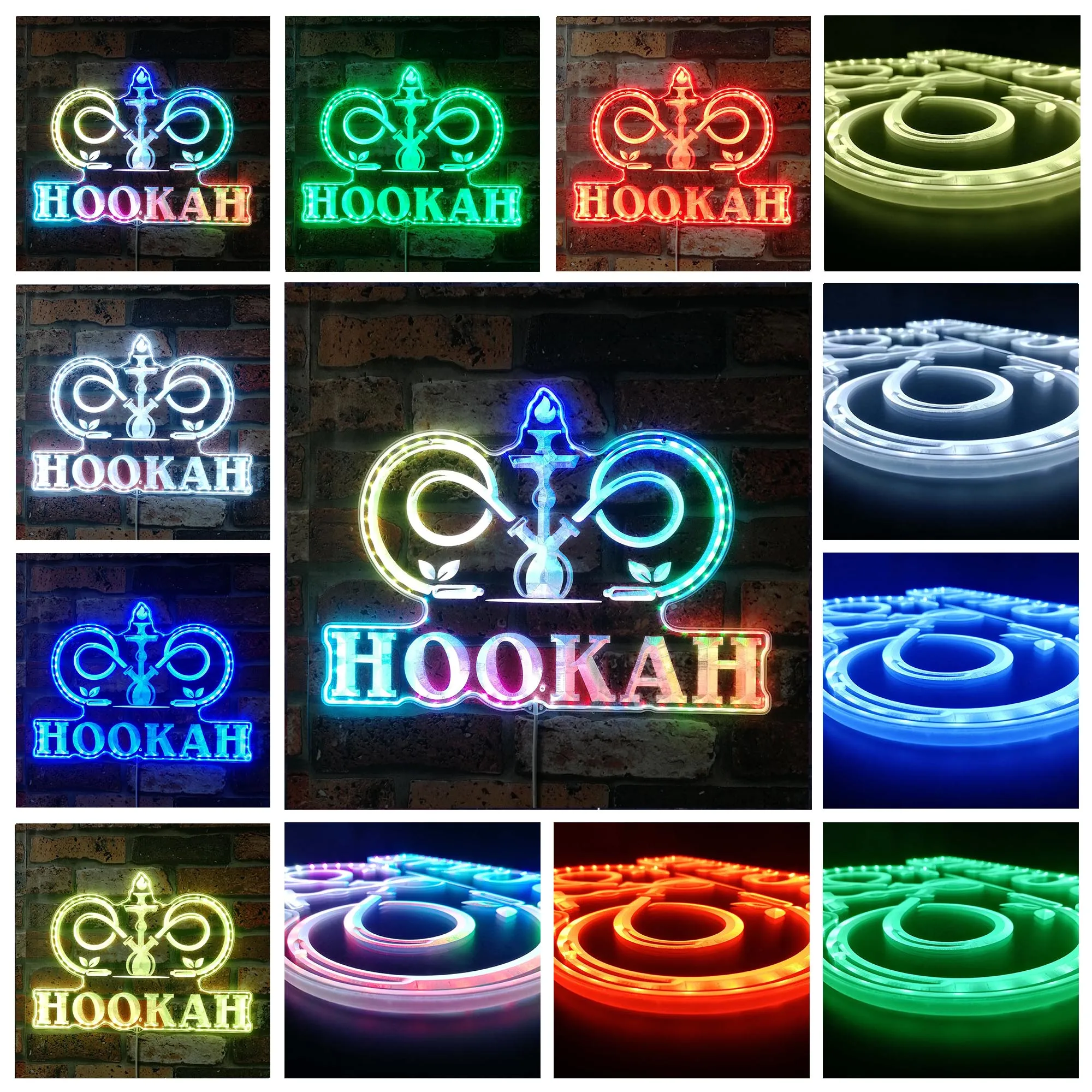 Hookah Bar Open RGB Dynamic Glam LED Sign st06-fnd-i0274