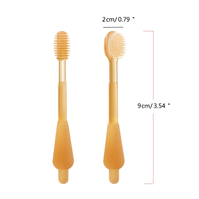 1 Set Soft Silicone Baby Toothbrush Tongue Brush for Training and Teething, Infant Teeth Cleaning Tool with Dust Cover