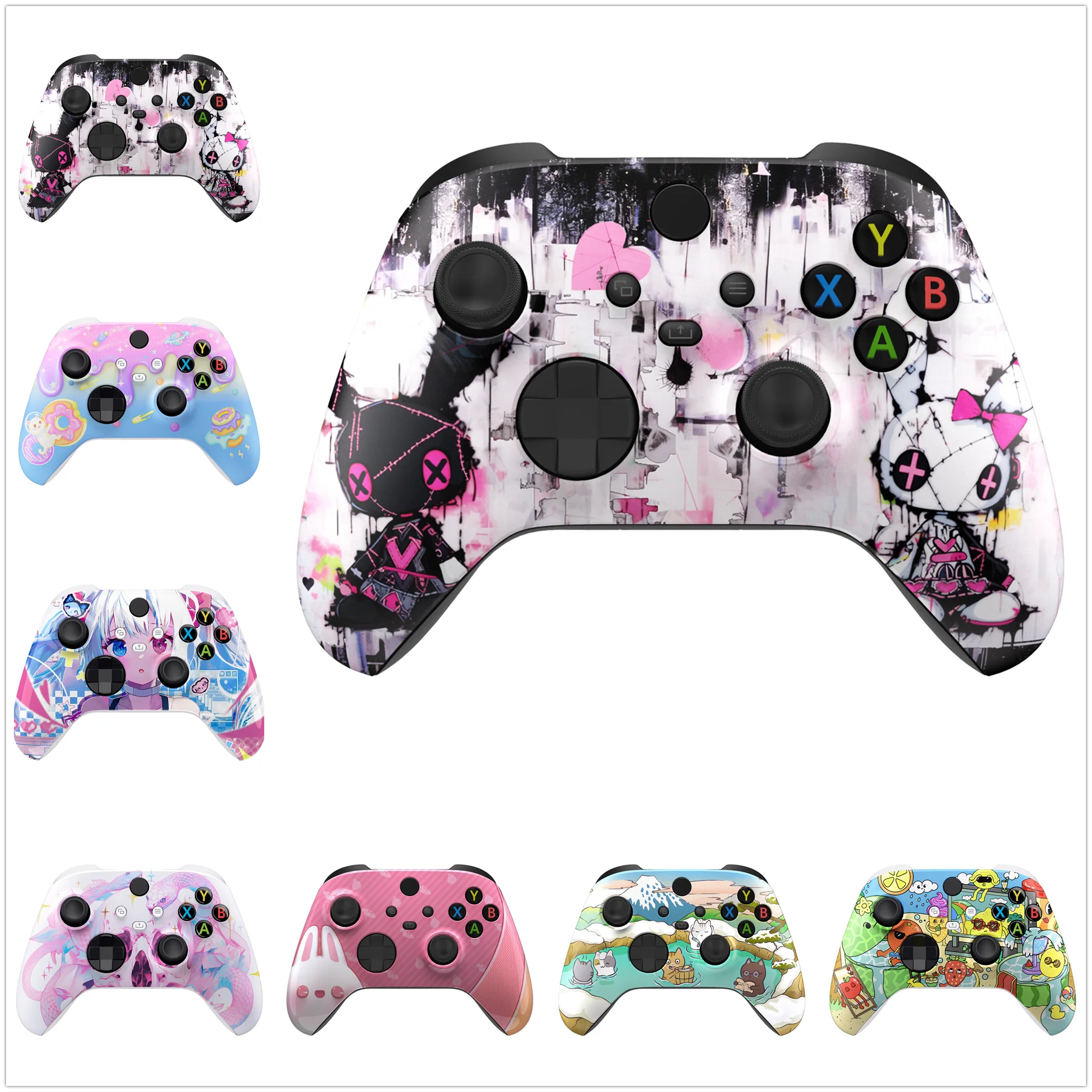 

Передний чехол eXtremeRate с мягкой сенсорной ручкой для контроллера Xbox Series X/S (Xbox Core) — красочная серия Vitality