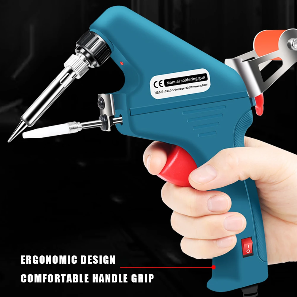 

60W Automatic Tin Feeding Soldering Iron Gun Fast Heating One Hand Operation Internal Heat Welding Tool