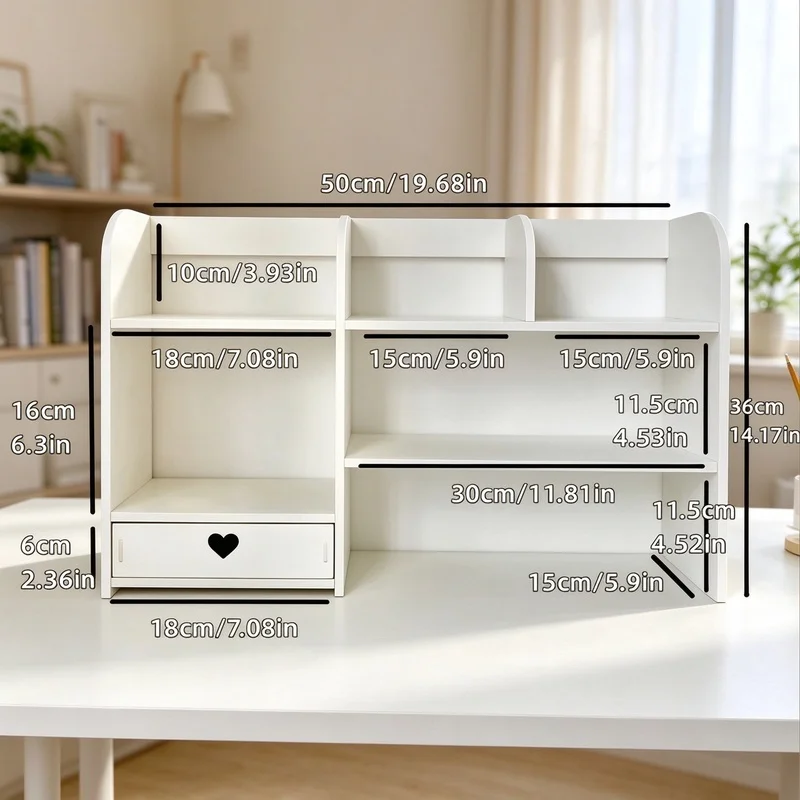3-Tier Double Layer PP Desktop Organizer, Large Capacity Stationery Storage Holder, Desk Container for Office School Home Study