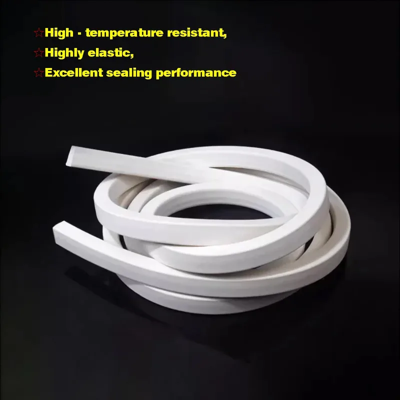 White Silicone Foamed Sponge Strip 1M Length Square Design High Temp Resistant Seal