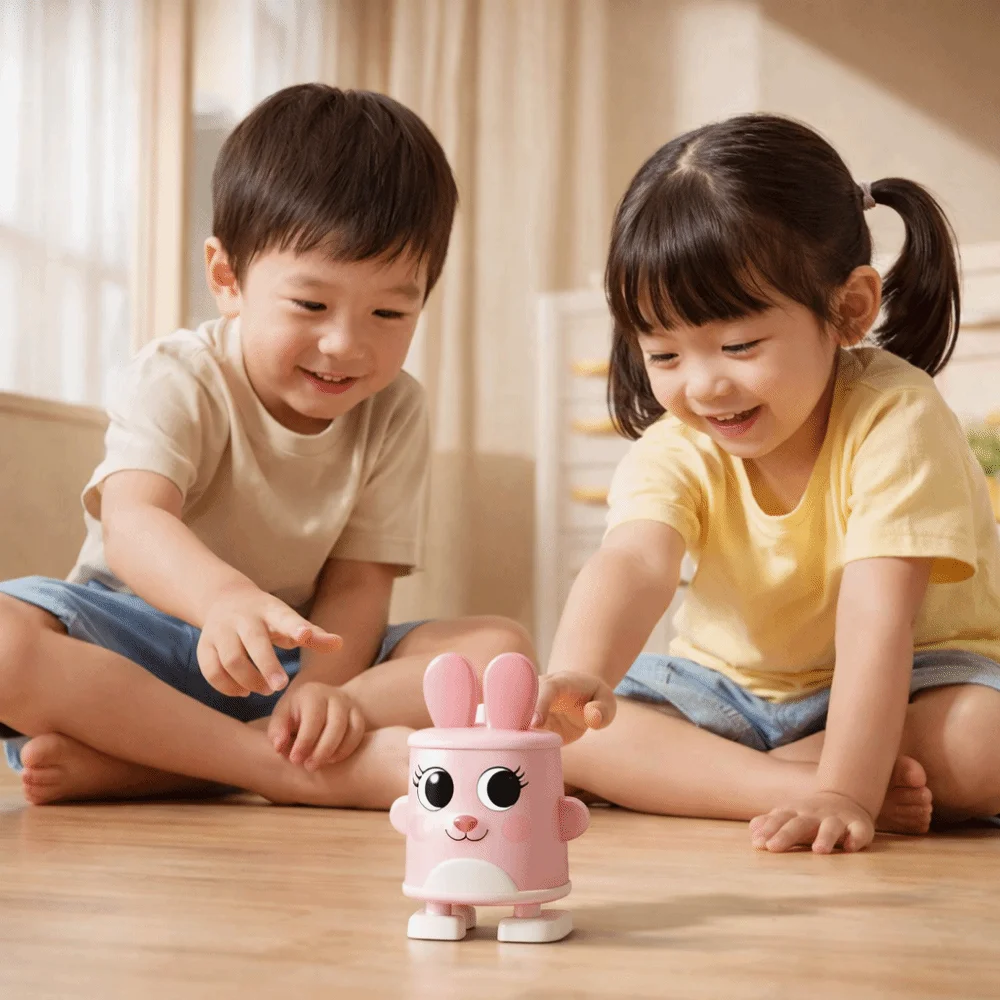 Brinquedo de Puxar Animais em Lata com Design de Desenho Animado para Educação Infantil