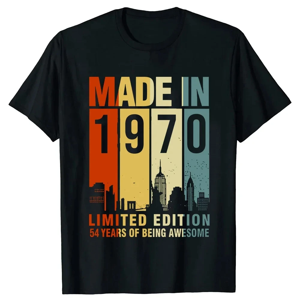 Graphic Birthday Gift Short Sleeved 54 Years Old Born in 1970 Shirt 54th Birthday Summer T-shirt Retro Vintage 1970 Tshir