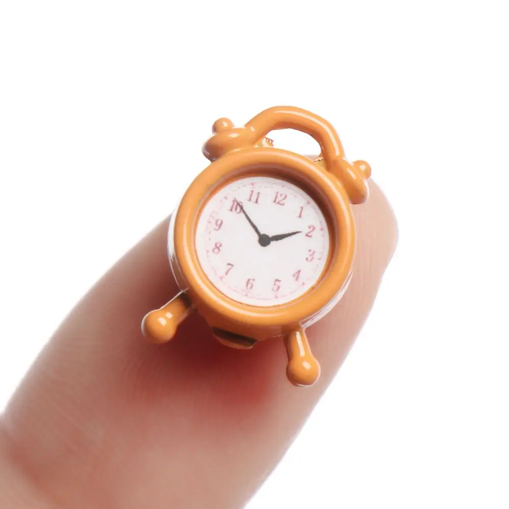 10 Colors 1:12 Scale Accessories Dollhouse Miniature Toy Mini Home Decoration Alarm Clock Doll Clocks 15*10mm