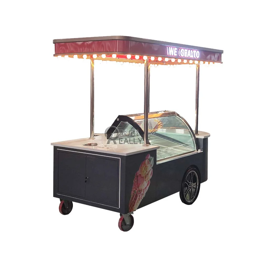 2023 أنابيل للتخصيص الآيس كريم مقطورة المجمدة عرض خزانة عربة سميكة قطع الزبادي خزانة التجارية