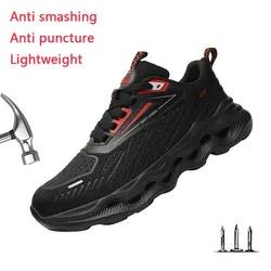 Zapatos Para Hombres oddychające letnie obuwie ochronne męskie Anti Smashing Anti Piercing ultralekkie tenisówki stalowe Toe obuwie robocze