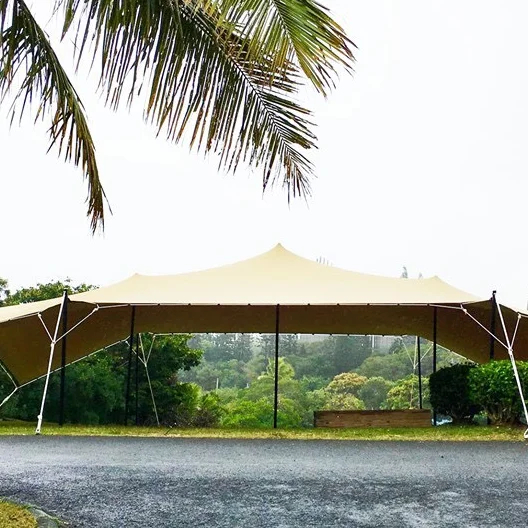White Outdoor Wedding Tent Aluminum Poles Knited Fabric Waterproof Two Bedrooms Customized Size PinLun PL--032