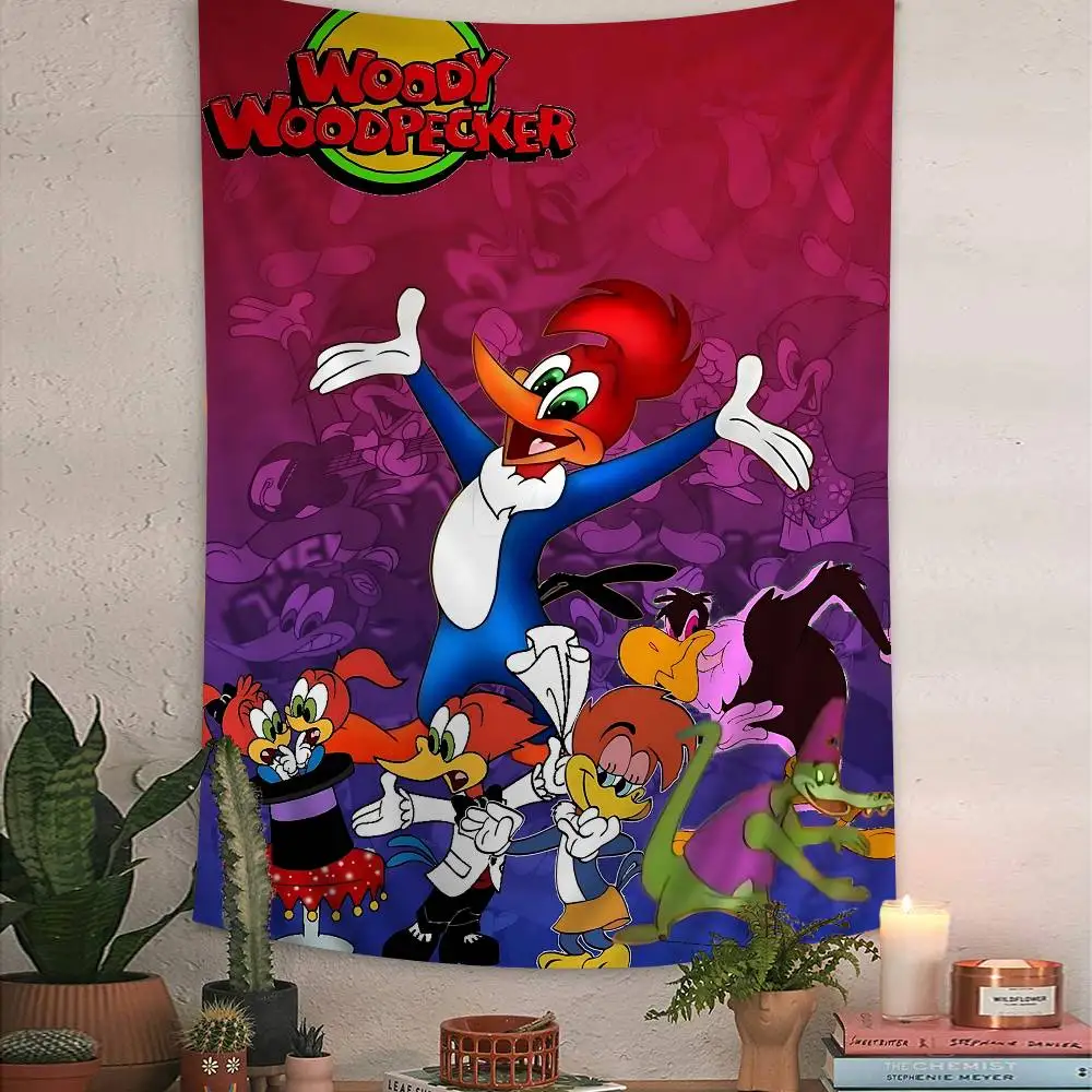 Cartoon movie W-Woody W-Woodpecker Hanging Bohemian Tapestry Bohemian Wall Tapestries Mandala Kawaii Room Decor