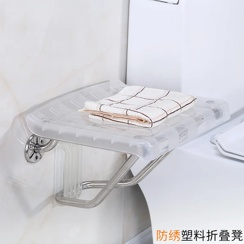 Safety folding stool bathroom wall chair shower stool bathroom bath chair folding chair wall  shoe changing