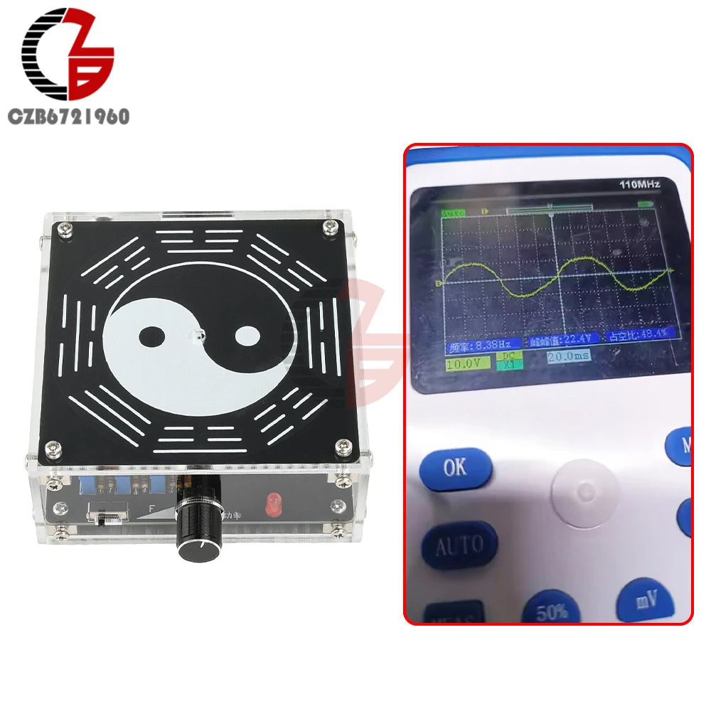 

DC 15V 2A 15W Schumann Wave Generators 6.8HZ/7.83HZ/8.3HZ Adjustable Ultra-Low Frequency Audio Resonator Sine Signal Generator