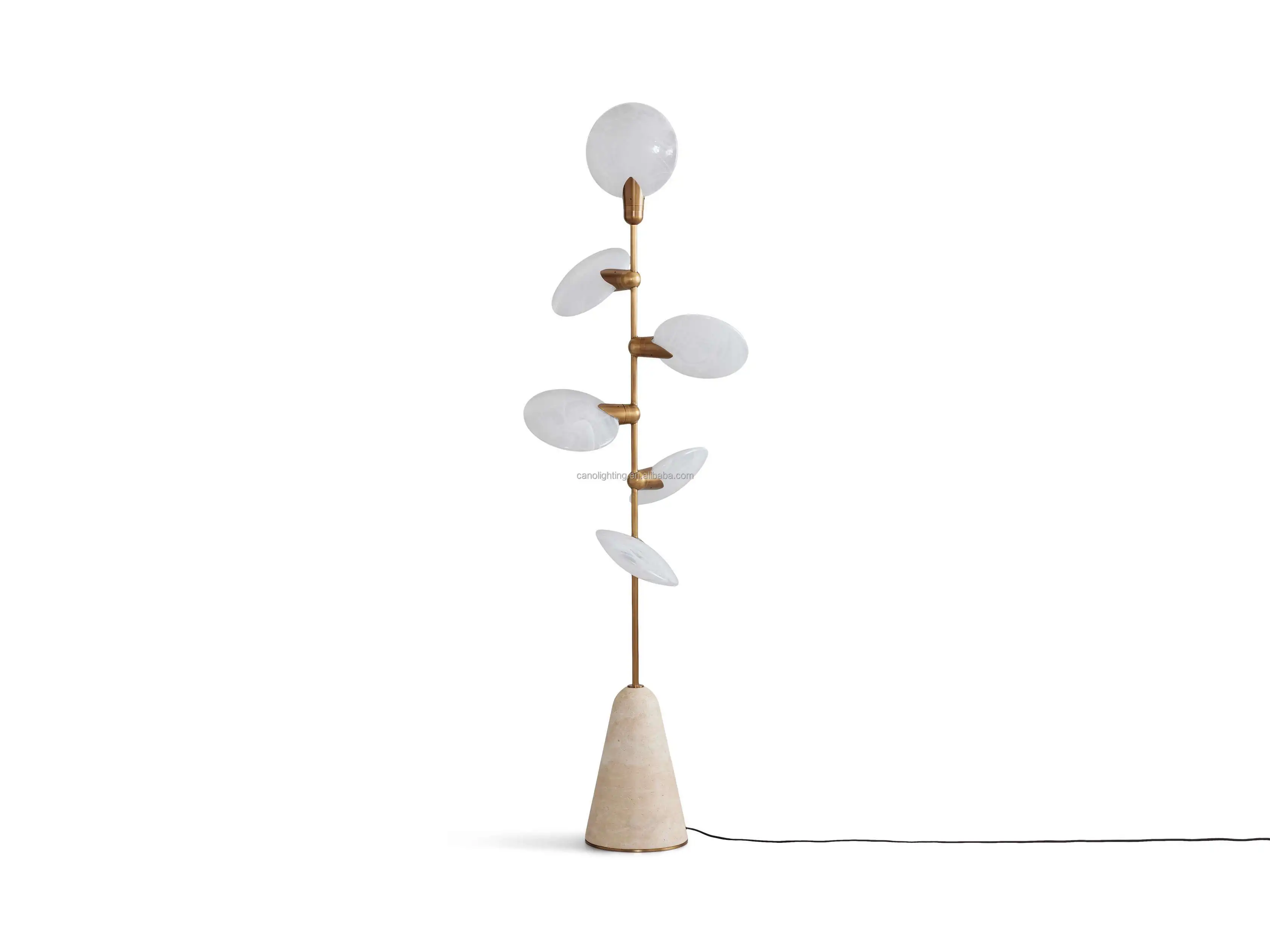 Modern Luxury Light Emitting Diode Layla Floor Light White Glass Floor