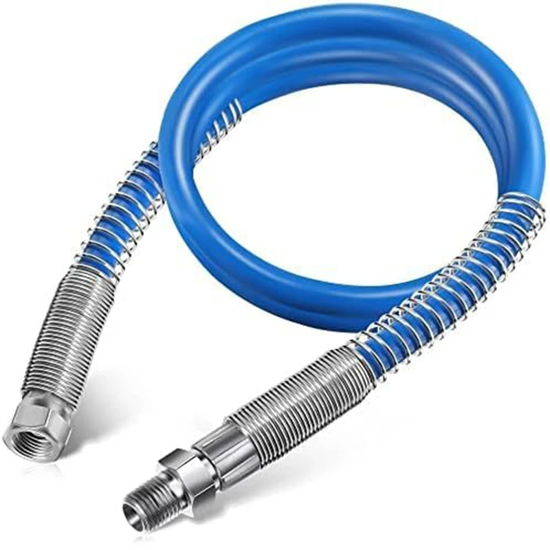 ГОРЯЧИЙ! Шланг для безвоздушного распыления краски, 4 фута, совместимый, шланг для распыления краски высокого давления, 3/16 ID, гибкий удлиненный на 3000 фунтов на квадратный дюйм