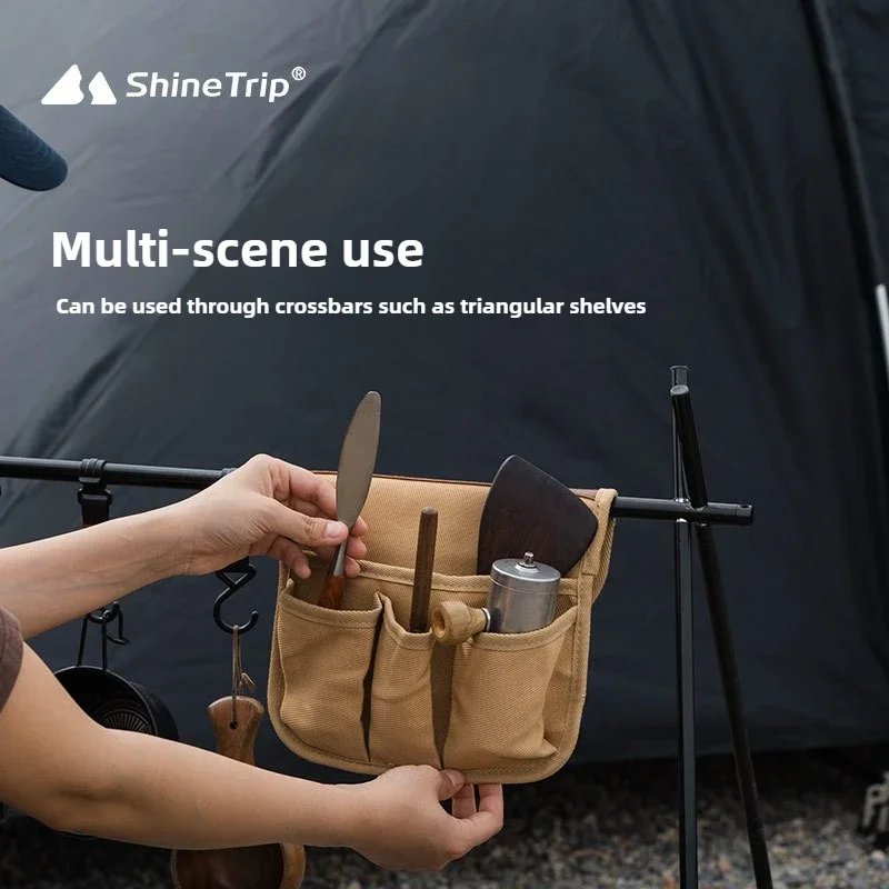 ShineTrip Outdoor Camping Chair Armrest Hanging Bag Waterproof and Wear Resistant Multi Functional Double Layer Storage Bag