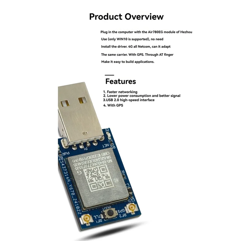 

B47C Air780eg 4G Полный модуль Netcom USB Интернет-модуль с GPS Многофункциональный портативный модуль без драйвера B