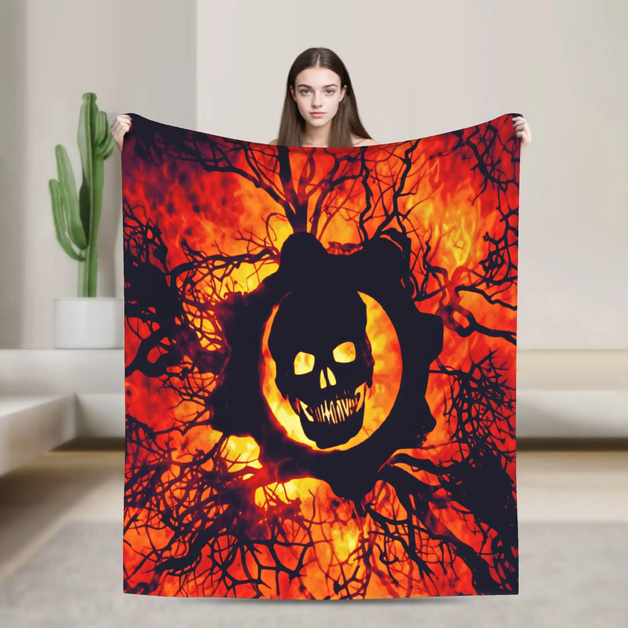 G-Gears Of War Throw Blanket Warm Fashion Blankets  For Outdoor Travel Flannel Bedspread Bed Cover