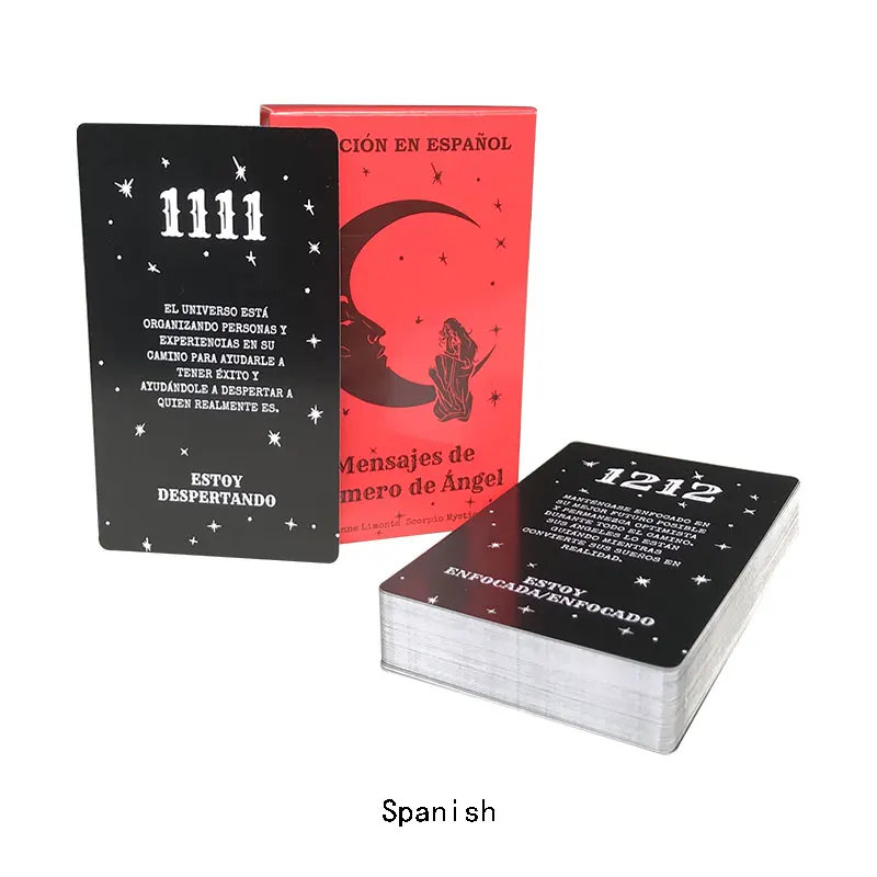 Spanish: Angel Mensajes Oracle And Beginners Tarot Card Fate Divination Prophecy Card Family Party Game Tarot Spanish Options