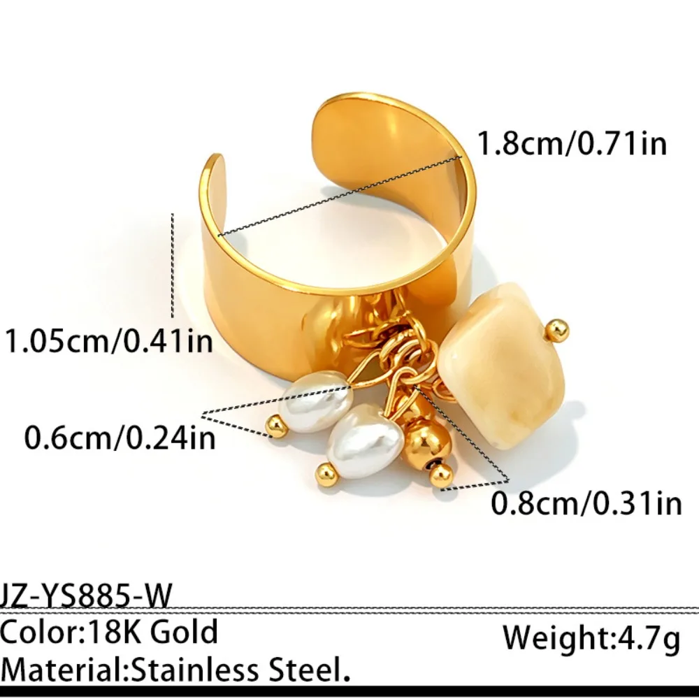 Gold Tone Charm Open Ring Non Fading Adjustable Band Statement Ring Long Lasting Finish Lightweight Adjustable Ring Summer