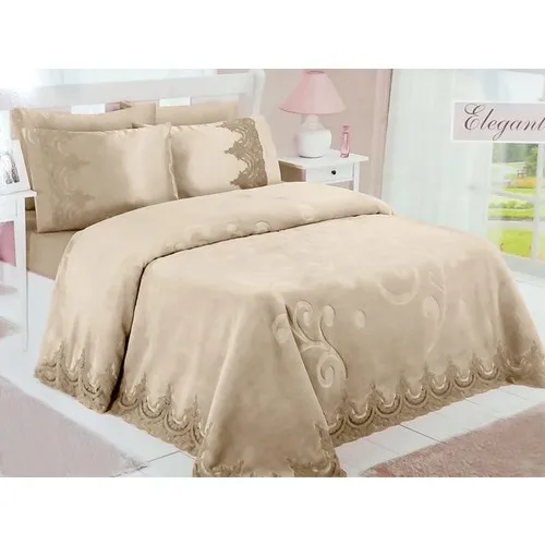 Evdepo Home Double French Lace Blanket Cappuccino 220 X240 cm