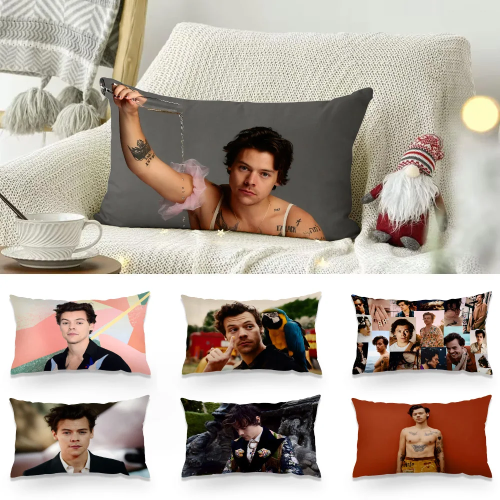 Double-sided Printing Rectangle Pillow Singer H-Harry-S-Styles Case Bedside Pillowcase Sofa Cushion Cover Room Home Decoration