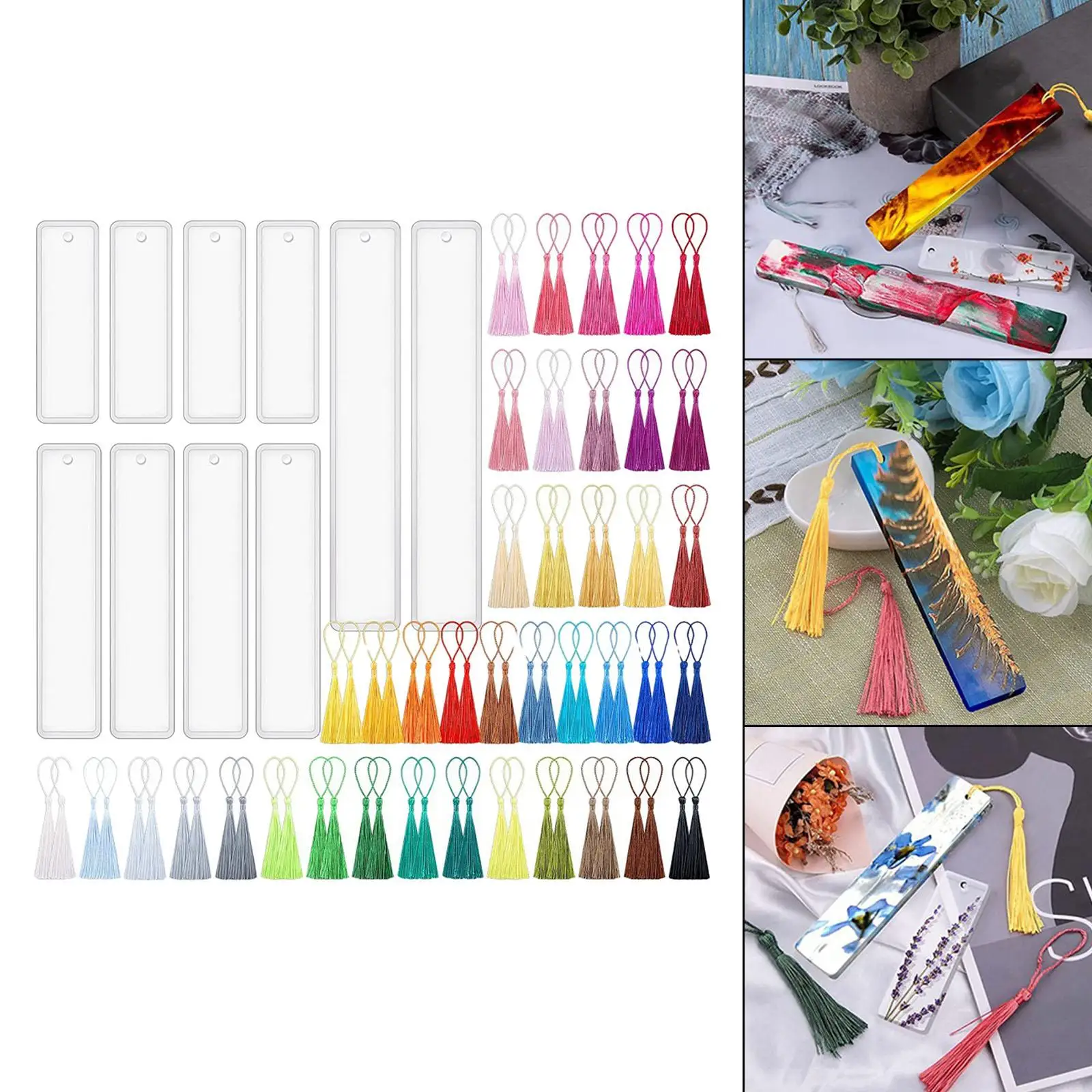 Silicone Bookmark Making Tool with Tassels Kit Pendant Bookmark Epoxy Resin Model