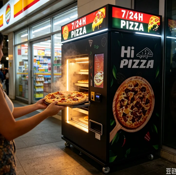 Pizza Vending Machine Commercial Self Service Pizza Making Machine Customized Heating Oven for Mall Station Convenience Store
