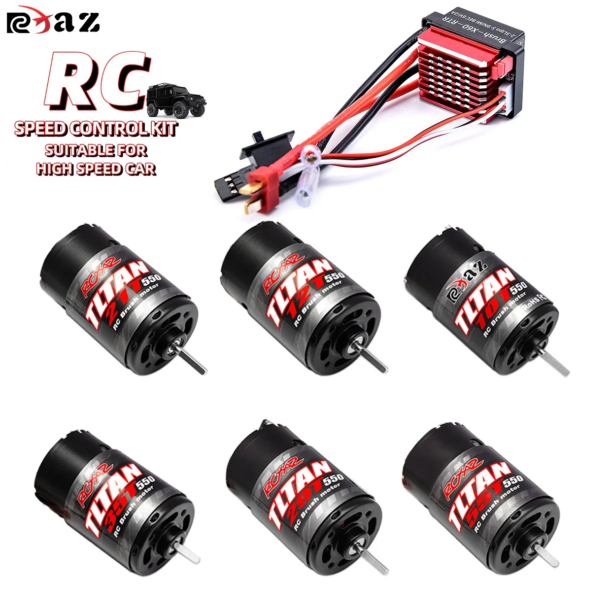 

Матовый двигатель RC 550 10T-55T ESC 320A Скорость ​ ​ Комбинированный набор управления Climb Drift Racing Водонепроницаемый для 1/10 RC Cralwer Car/Boat