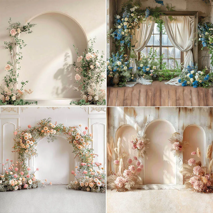 Mehofond Photography Background Interior Arch Boho Floral Adult Birthday Wedding Maternity Portrait Decor Backdrop Photo Studi