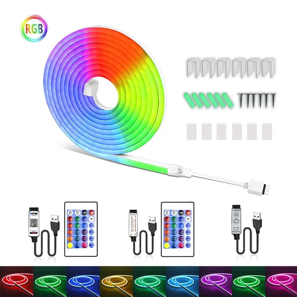 أضواء ذكية RGB شريط نيون مقاوم للماء تغيير لون أضواء شريط النيون App التحكم عن بعد غرفة الألعاب الخفيفة #1