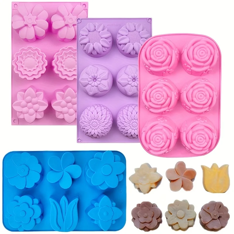 Silicone Soap Molds Non-Stick Handmade Candle Mould Muffin Candy DIY Baking Tray Jelly Tool Baking Pan Chocolate Molds