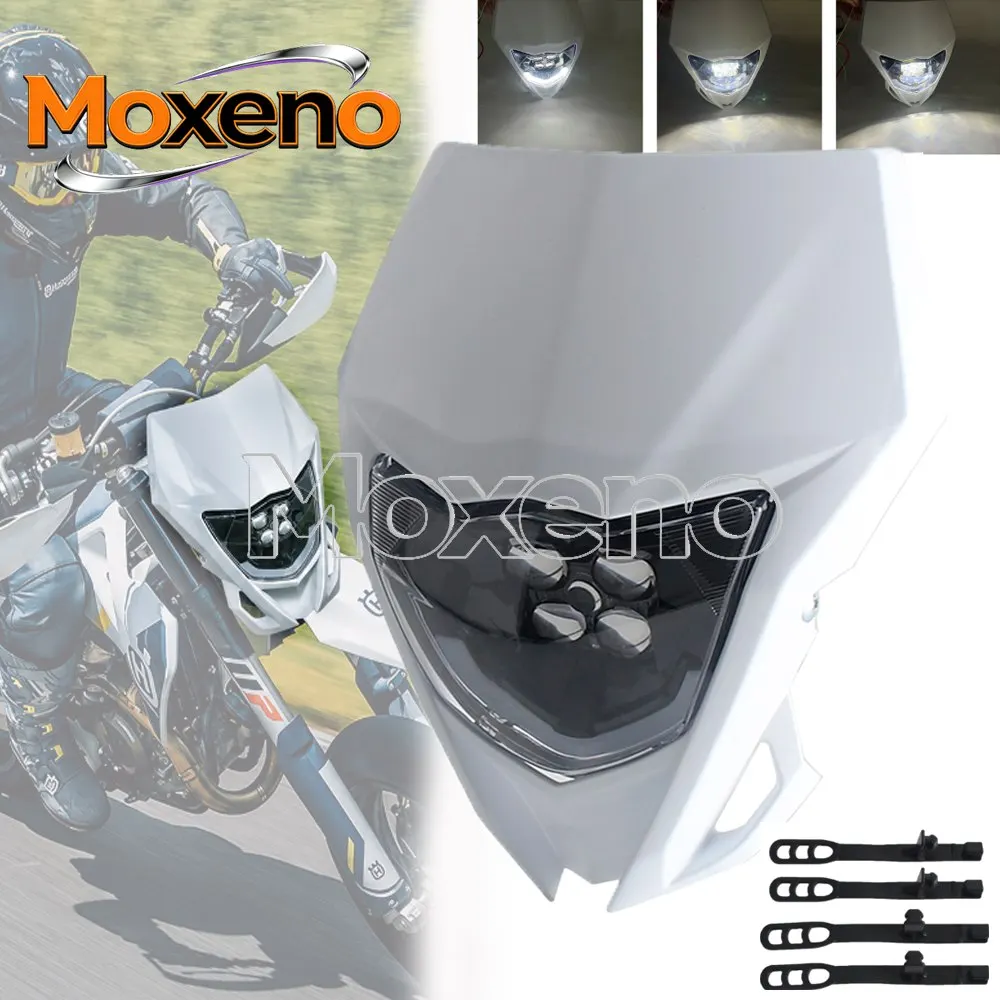 For Yamaha WR250F WR450F YZ125 YZ250 YZ450F Honda CRF250R CRF450R KTM EXC Motorcycle Dirt Bike Headlight High Low Beam Universal