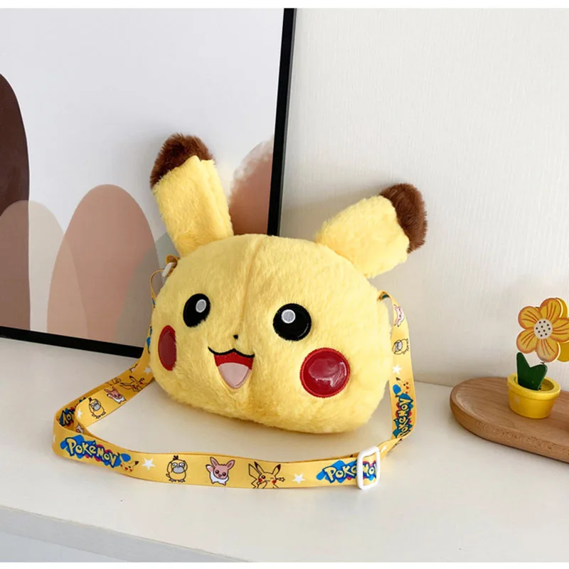 Pokémon Pikachu Messenger Bag infantil, brinquedos de anime, boneca kawaii, desenhos animados, ombro único, prenda de aniversário, moda, 20cm