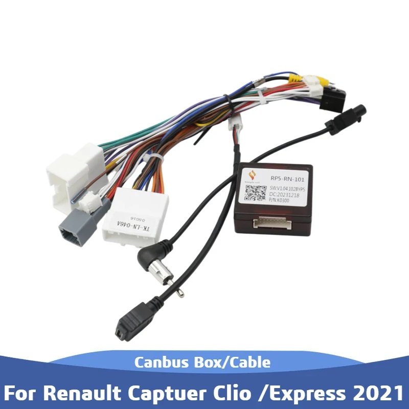 RP5-RN-101 For Renault Captuer Clio / Express 2021 16Pin Wiring Harness Cable Android Car Radio Canbus Box Adapter